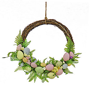 National Tree Company 16" Eggs and Ferns Wreath, , large