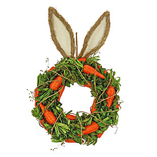 National Tree Company 21" Bunny Ears Carrot Wreath, , large