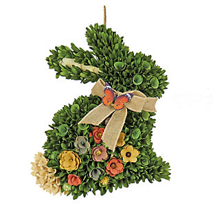 National Tree Company 22" Green Floral Bunny Decoration, , large