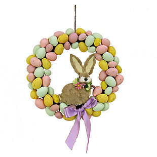 National Tree Company 16" Egg Wreath with Bunny Center, , large