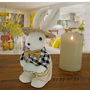 National Tree Company 12" Bowtie Bunny with Egg, , rollover