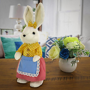 National Tree Company 14" Ms. Bunny in Yellow and Pink Outfit, , rollover