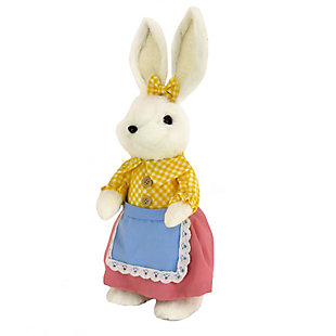 National Tree Company 14" Ms. Bunny in Yellow and Pink Outfit, , large
