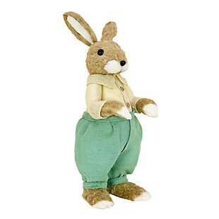 National Tree Company 24" Teal and Tan Dressed Mr. Bunny, , large