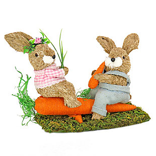 National Tree Company 14" Two Easter Bunnies on Carrot Seesaw, , large
