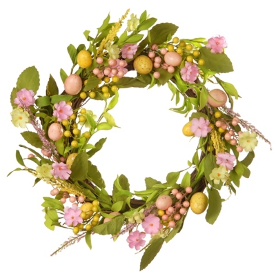 National Tree Company 22" Easter Wreath with Eggs, , large
