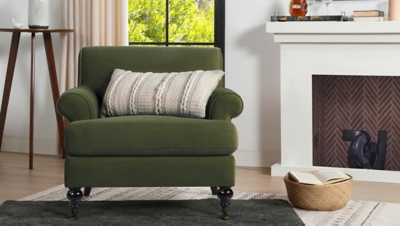 Jennifer Taylor home Alana Lawson Accent Arm Chair, Olive Green