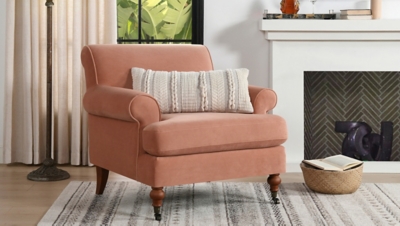 Jennifer Taylor home Alana Lawson Accent Arm Chair, Peach Orange, rollover