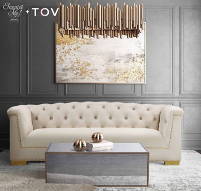 TOV Furniture Lana Mirrored Coffee Table | Ashley