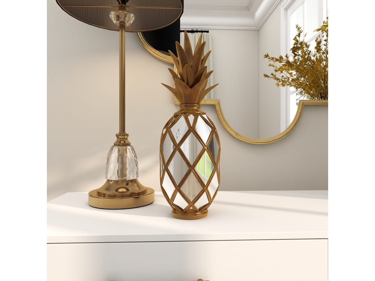 Bayberry Lane Pineapple Sculpture with Mirror Accents | Ashley