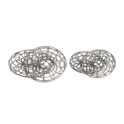 Bayberry Lane Metal Contemporary Sculptures Set of 2, Grey