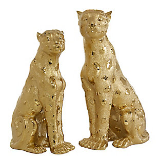 Bayberry Lane Set of 2 Glam Leopard Sculpture, , rollover