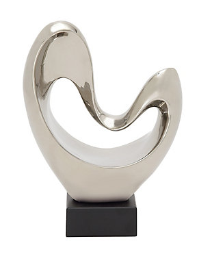 Bayberry Lane Modern Abstract Sculpture, Silver, rollover