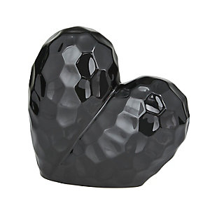 Bayberry Lane Contemporary Heart Sculpture, Black, rollover