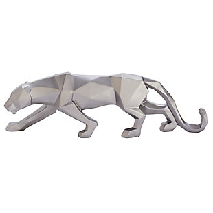 Bayberry Lane CosmoLiving by Cosmopolitan Leopard Sculpture, Silver, rollover