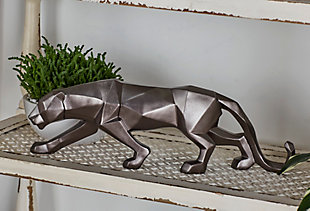 Bayberry Lane CosmoLiving by Cosmopolitan Leopard Sculpture, Silver, large