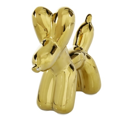 CosmoLiving by Cosmopolitan Dog Balloon Sculpture, Gold, large