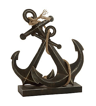 Bayberry Lane Anchor Sculpture with Rope Accents, , large