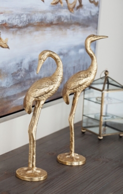 Bayberry Lane Flamingo Sculpture (Set of 2), Gold