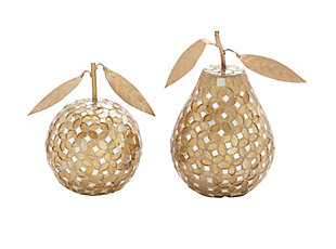 Bayberry Lane Fruit Decorative Sculpture with Mosaic Details (Set of 2), , large