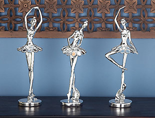 Bayberry Lane Dancer Sculpture with Mirror Accents, (Set of 3) 5"W X 14"H, , rollover