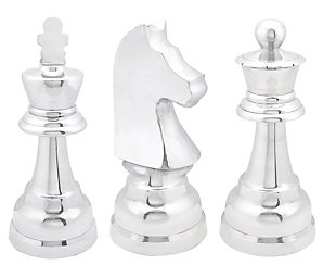 CosmoLiving by Cosmopolitan Chess Sculpture with Knight Queen and King (Set of 3), , large