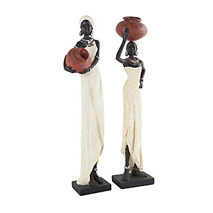 Bayberry Lane African Woman Sculpture with Water Pots (Set of 2), , large