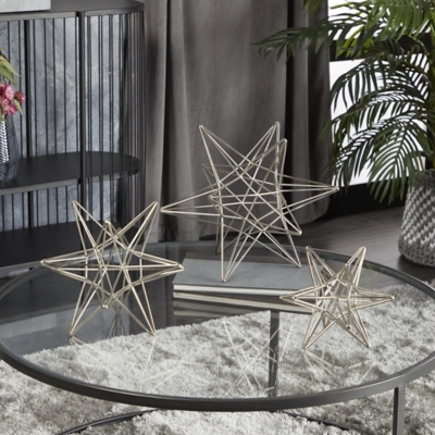 CosmoLiving by Cosmopolitan Star Sculpture (Set of 3), , rollover
