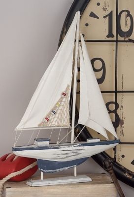 Bayberry Lane Sail Boat Sculpture (Set of 2), White