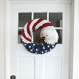 National Tree Company 21" Patriotic Eagle Wreath, , rollover