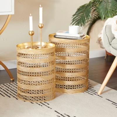 Bayberry Lane Accent Table Set of 2, Gold