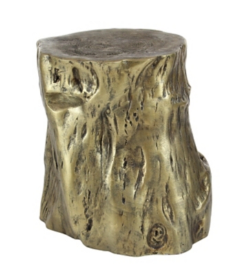Bayberry Lane Tree Trunk Accent Table, Gold, large