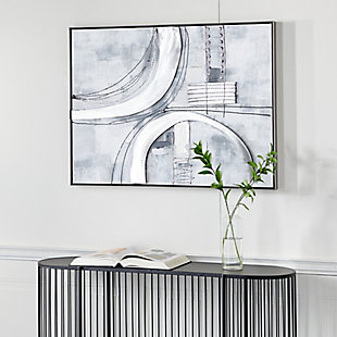 Bayberry Lane Gray Metal Contemporary Abstract Framed Wall Art, 40" x 2" x 30", , rollover
