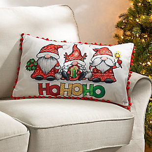GIL Set of 2, 20-in L Fabric Holiday Gnome Design Pillows, , rollover
