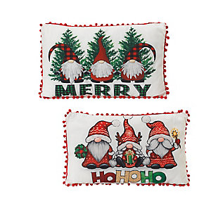 GIL Set of 2, 20-in L Fabric Holiday Gnome Design Pillows, , large