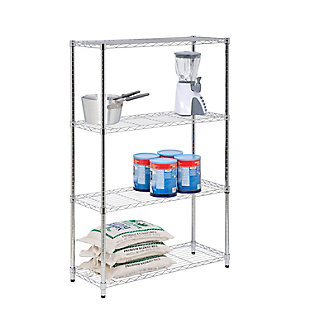 Honey-Can-Do 4-Tier Heavy-Duty Adjustable Shelving Unit with 250-lb Weight Capacity, Chrome, , large