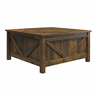 Ameriwood Home Winthrop Lift-Top Coffee Table, Rustic, large