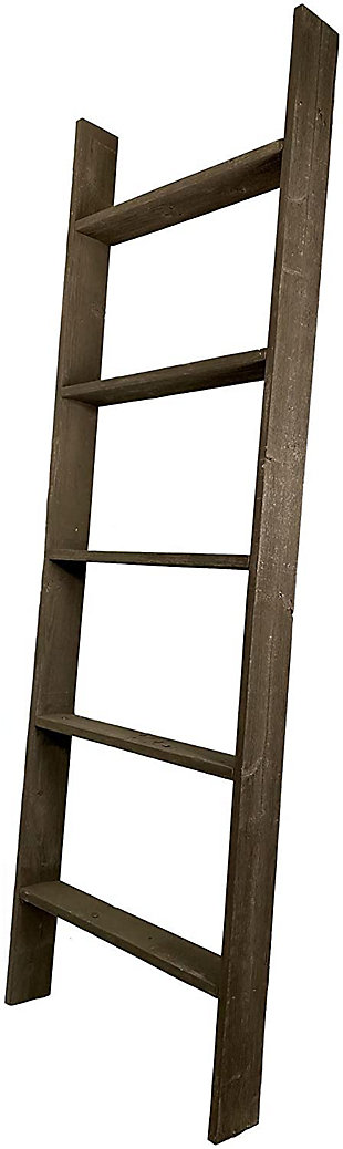 BarnwoodUSA BarnwoodUSA Rustic Farmhouse 5ft Extra Wide Espresso Wooden Decorative Bookcase Picket Ladder, Espresso, large