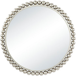 Bayberry Lane Silver Metal Modern Wall Mirror, 36" x 1" x 36", Silver, large
