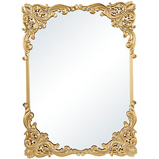 Bayberry Lane Gold Wood Traditional Wall Mirror, 30" x 2" x 41", , large