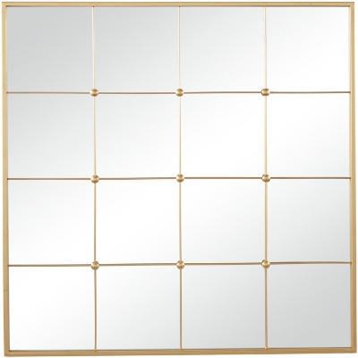 Bayberry Lane Gold Metal Glam Wall Mirror, 36" x 1" x 36", , large