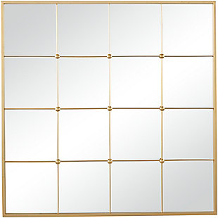 Bayberry Lane Gold Metal Glam Wall Mirror, 36" x 1" x 36", , large