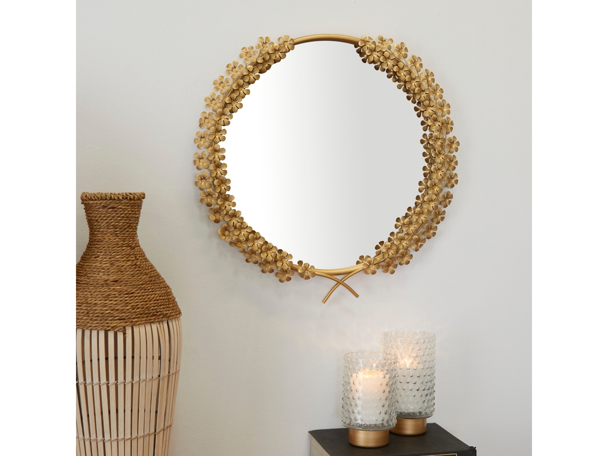 Bayberry Lane Gold Metal Traditional Floral and botanical Wall  