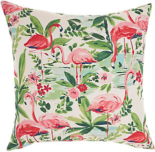 Nourison Waverly Pillows Flamingos Indoor/Outdoor Throw Pillow, , large