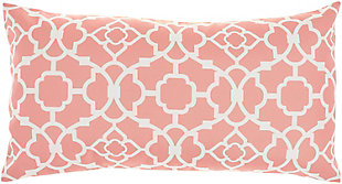Waverly Waverly Pillows Lovely Lattice Indoor/Outdoor Throw Pillow, Coral, large