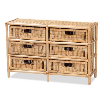 Baxton Studio Dariana Modern Bohemian 6-Drawer Storage Cabinet, , large
