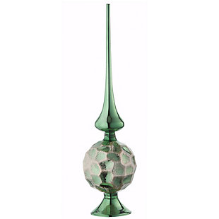 National Tree Company 15" Sage Green Glass Christmas Tree Topper, , large