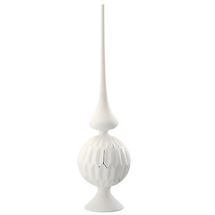 National Tree Company 15" White Glass Christmas Tree Topper, , large