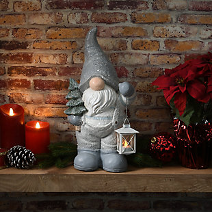 National Tree Company 19" Winter Gnome with Lantern Tealight Candleholder, , rollover