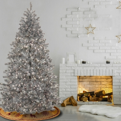 National Tree Co. White Iridescent Tinsel 6 Foot Christmas Tree